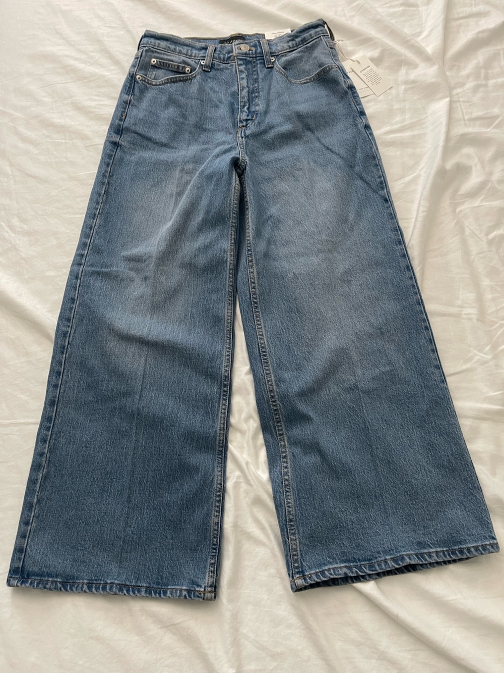 Wide Leg Women's Jeans in Medium Blue Free Assembly size 8